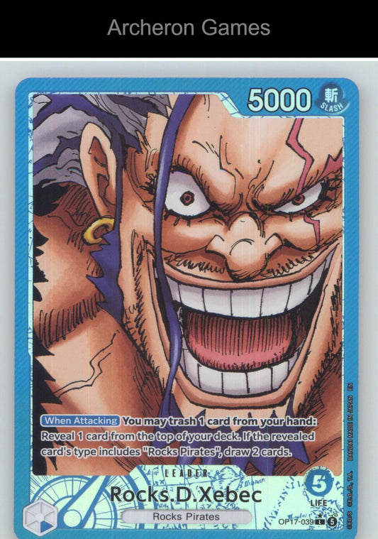 Rocks.D.Xebec (039) (Alternate Art) OP17-039 One Piece Card NM/EX+ Foil