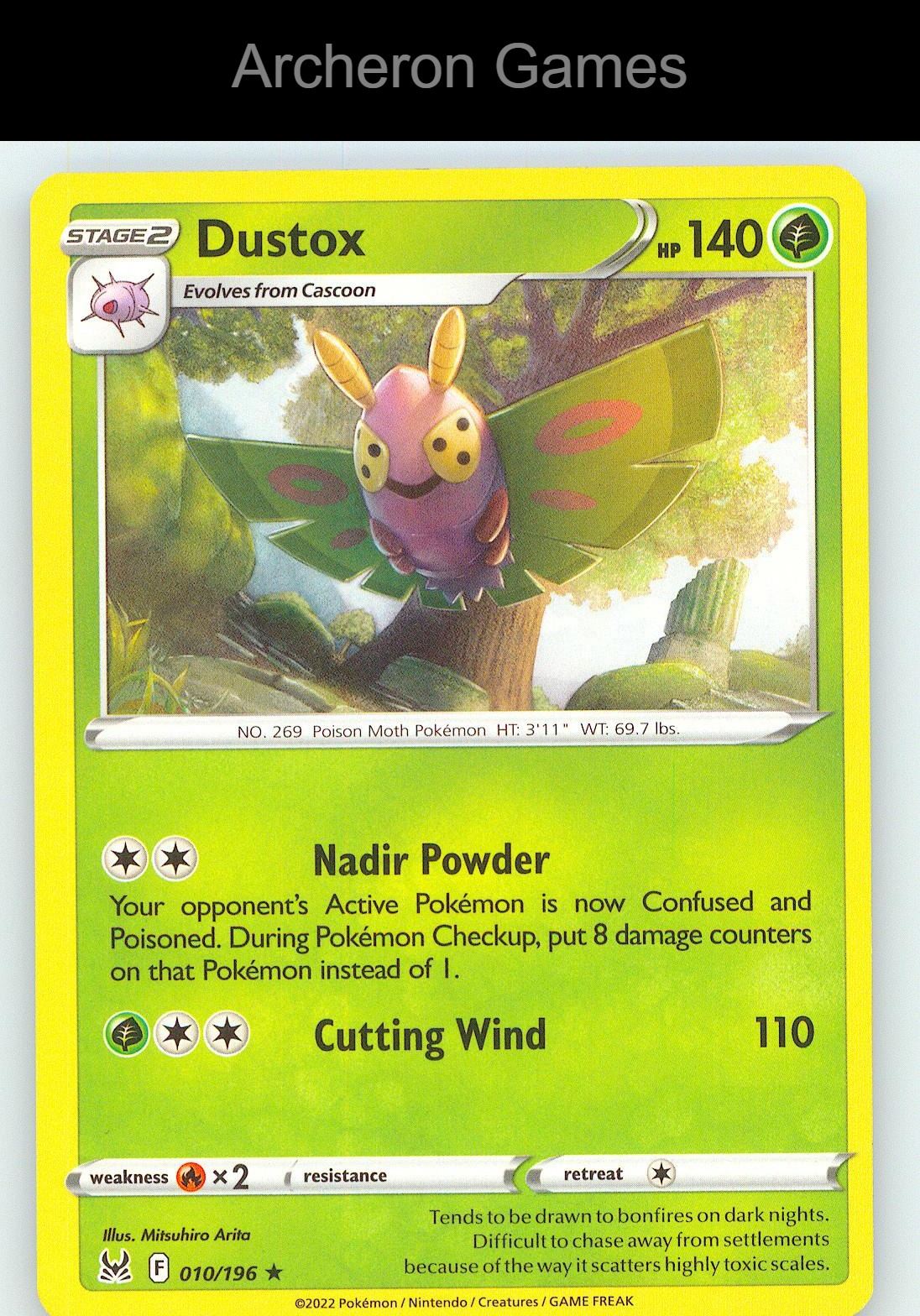 Pokemon Card Dustox LOR 010/196 R Lost Origin