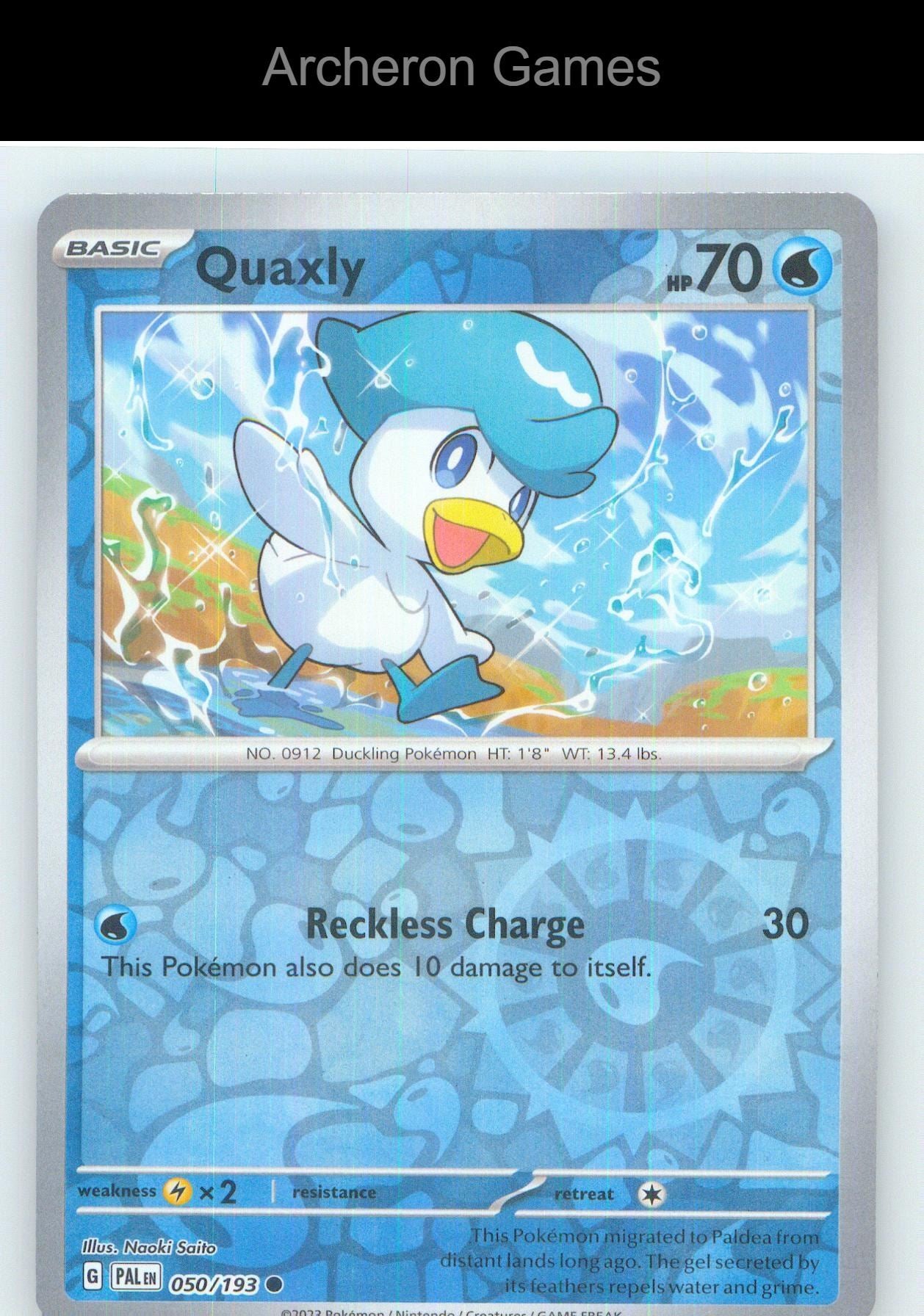 Pokemon Card Quaxly PAL 050/193 C Paldea Evolved Reverse Holo