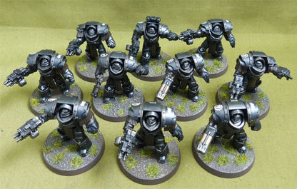 Legion Cataphractii Terminator Squad painted - Iron Hands - Warhammer Horus Heresy #2Q8