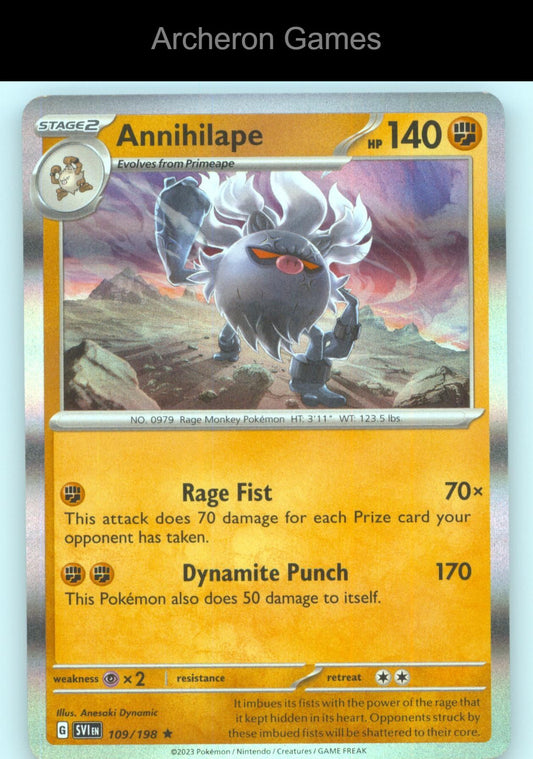 Pokemon Card Annihilape SVI 109/198 R Scarlet & Violet Holo