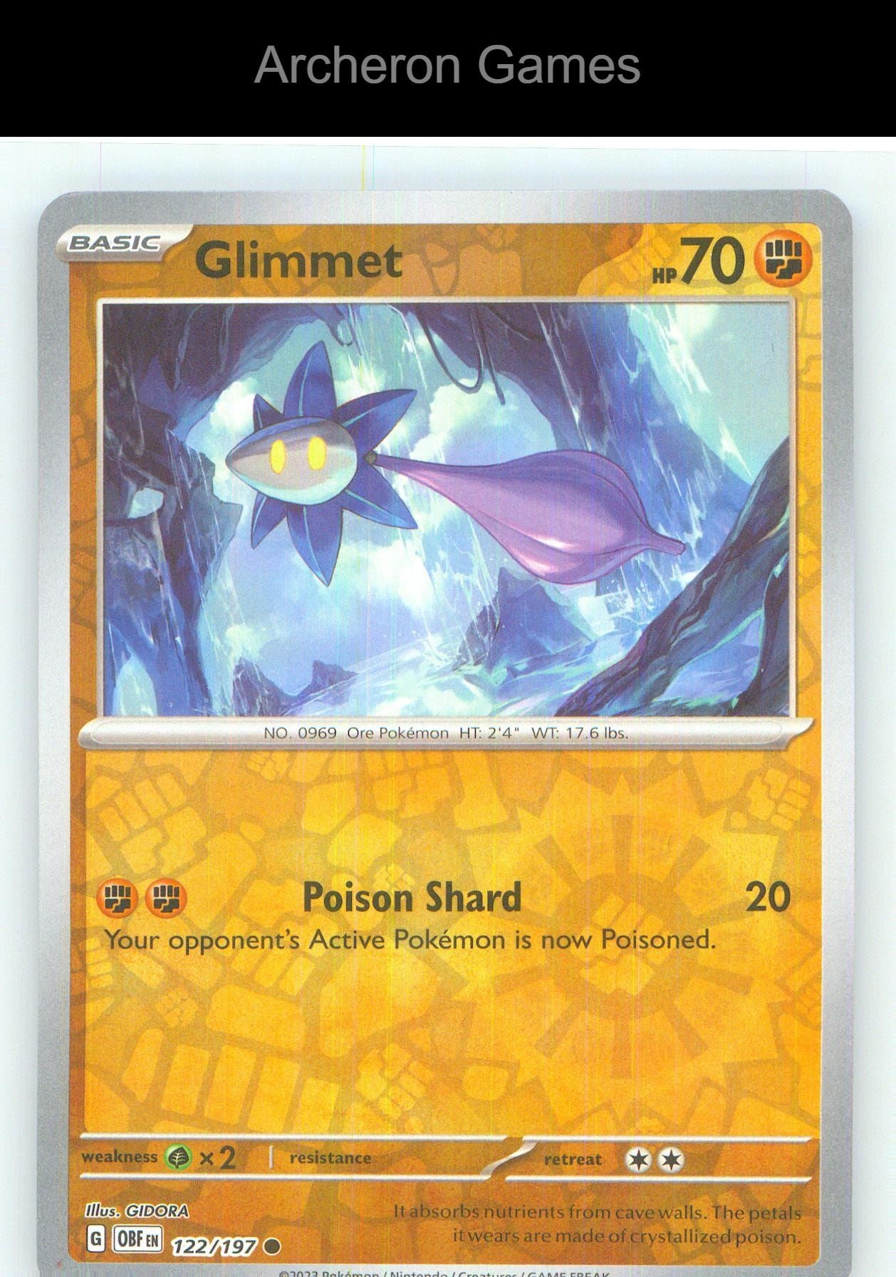 Pokemon Card Glimmet OBF 122/197 C Obsidian Flames Reverse Holo