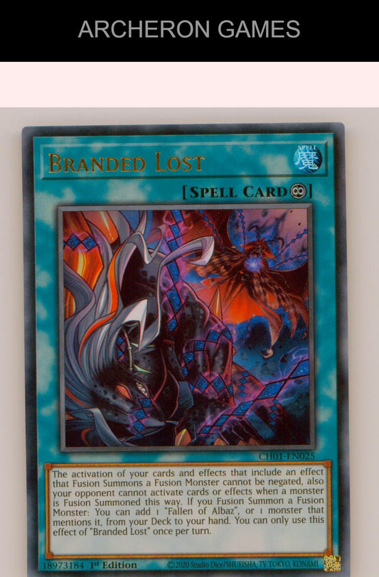 Branded Lost Ultra Rare YUGIOH Card 1st Edition