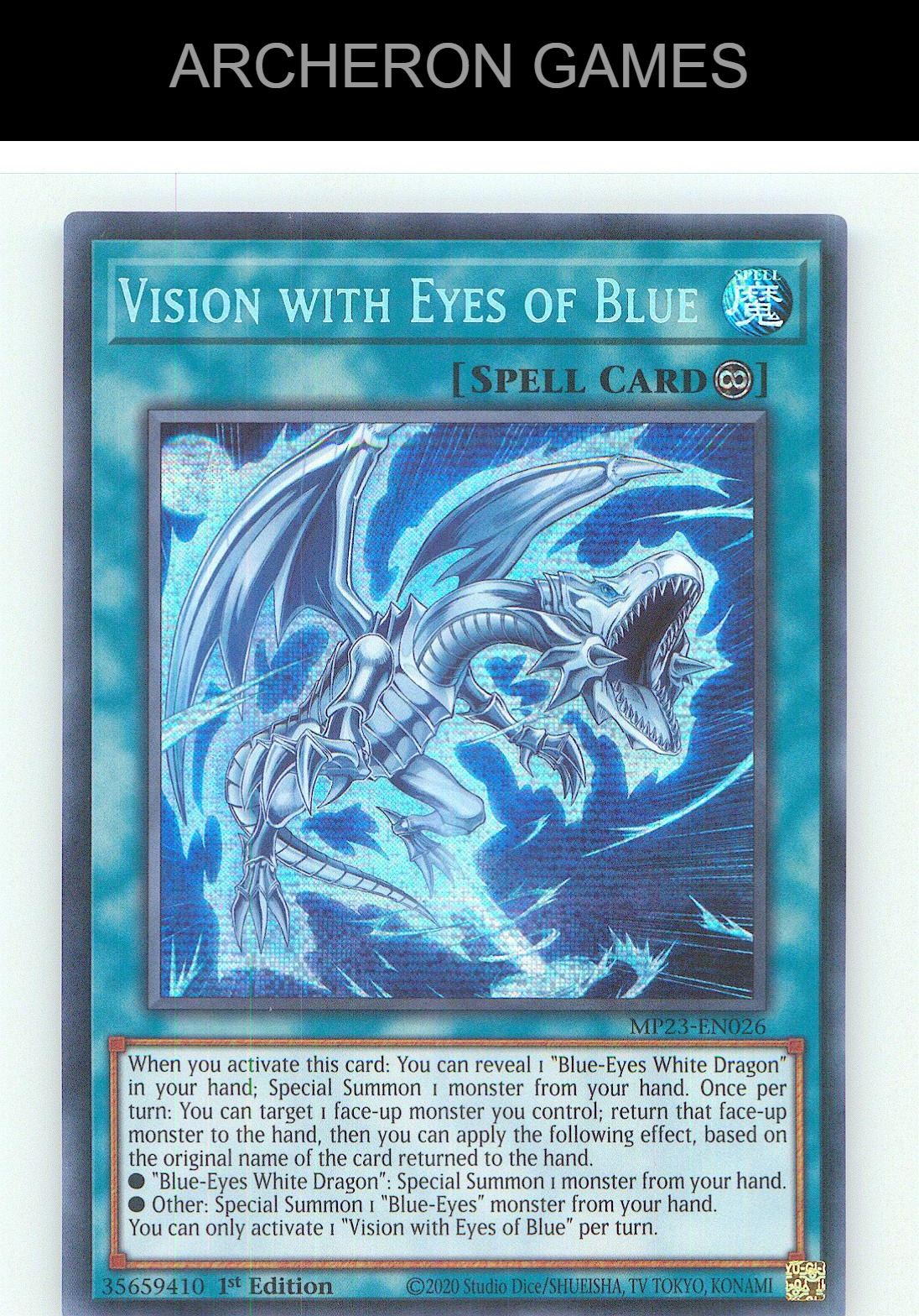 Vision with Eyes of Blue Prismatic Secret Rare YUGIOH Card 1st Edition