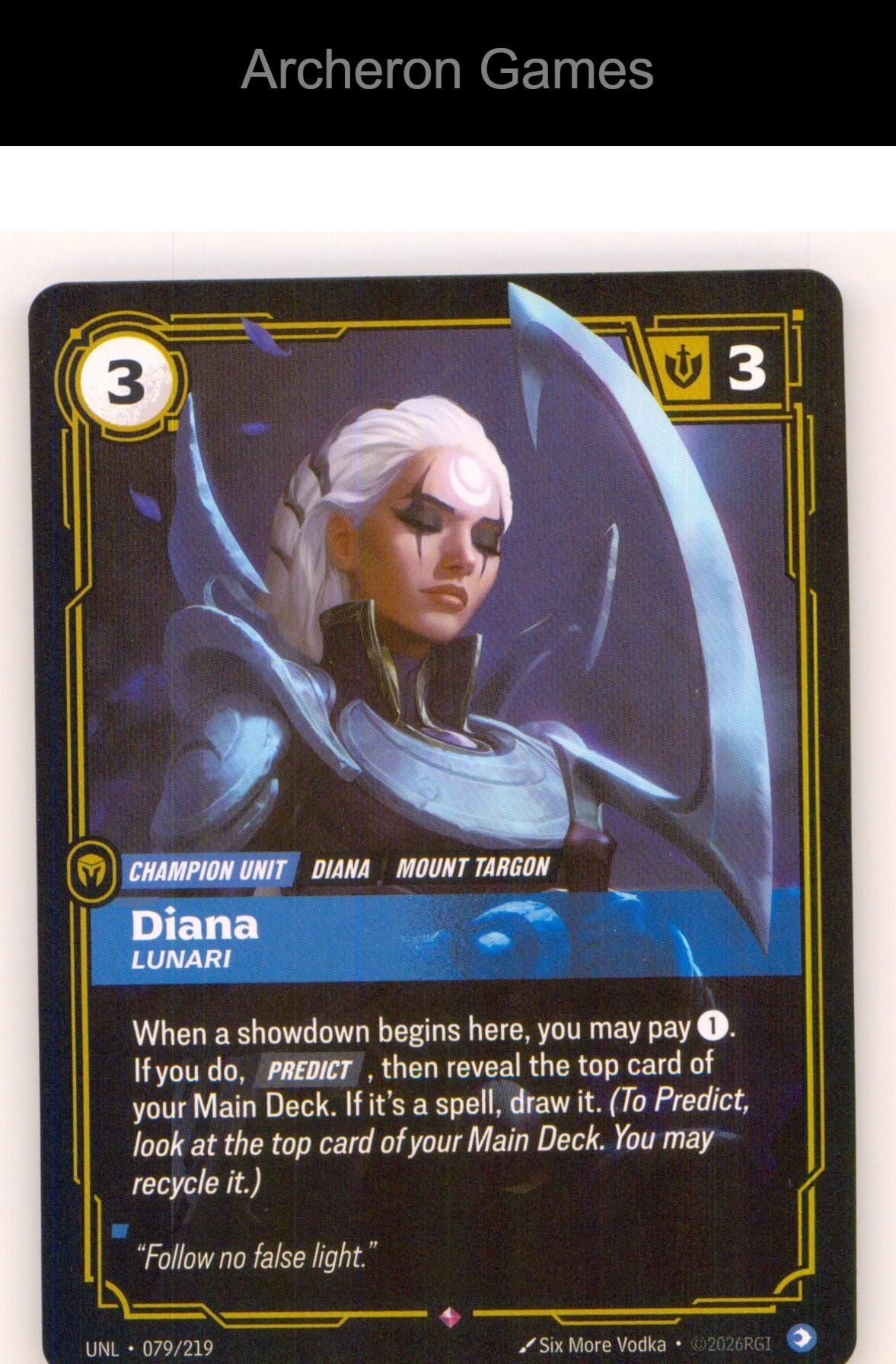 Diana - Lunari UNL 079/219 R Unleashed Riftbound Card