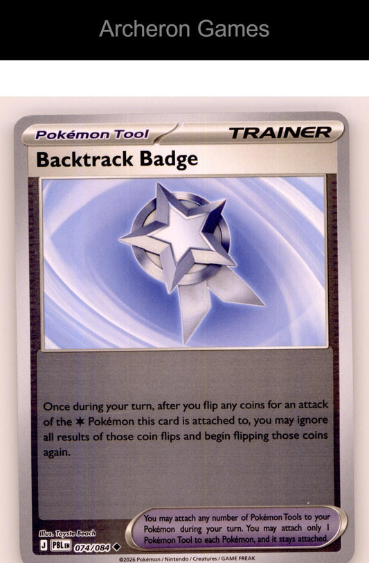 Pokemon Card Backtrack Badge ME05 074/084 UC Pitch Black Reverse Holo
