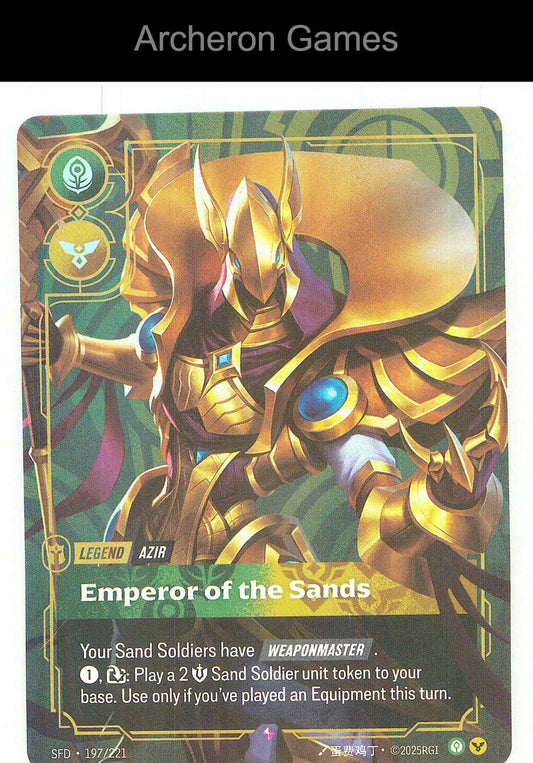 Azir - Emperor of the Sands SFD 197/221 R Spiritforged Riftbound Card