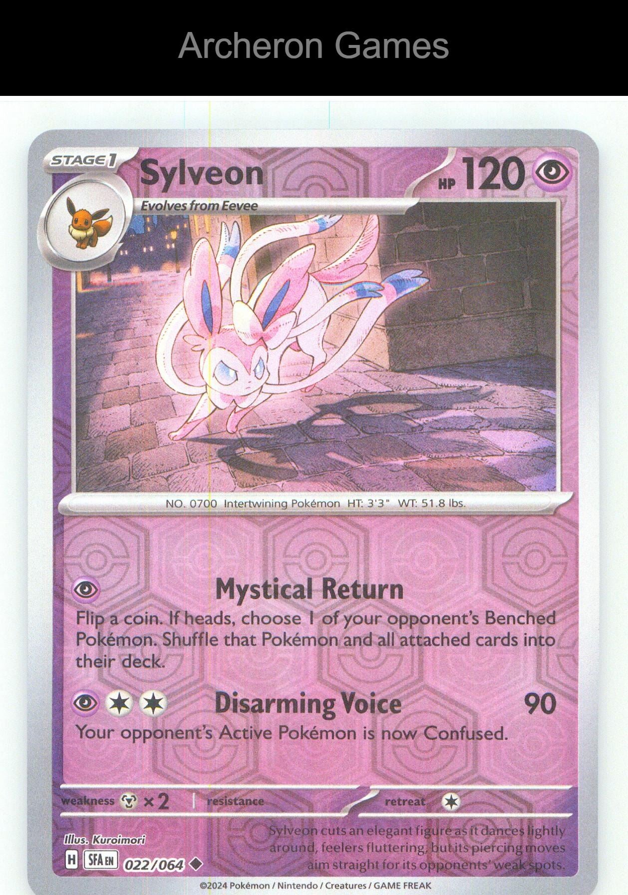 Pokemon Card Sylveon SFA 022/064 UC Shrouded Fable Reverse Holo