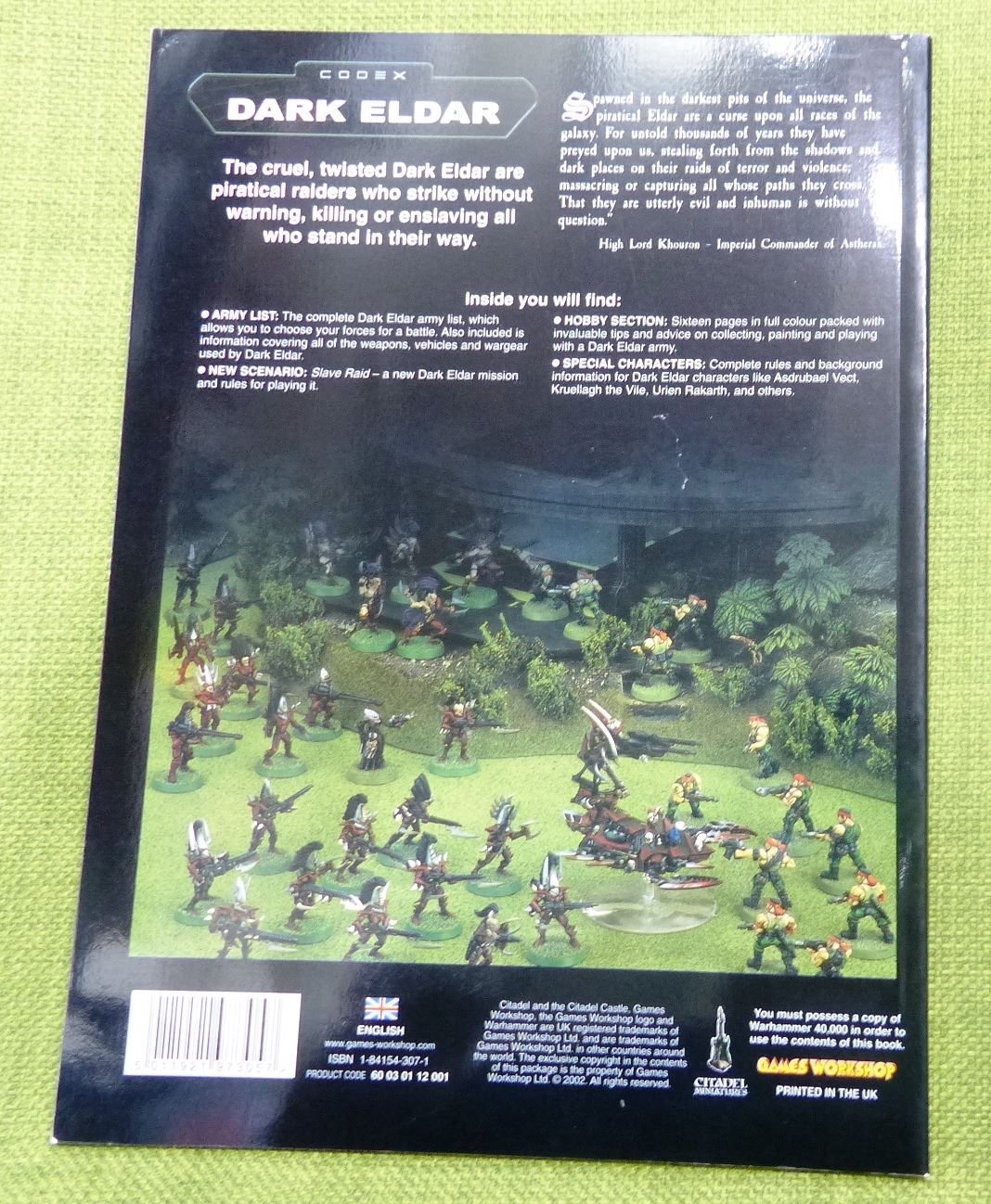 2nd Edition 2001 Dark Eldar Codex Softback Book - Warhammer AoS 40k #9J