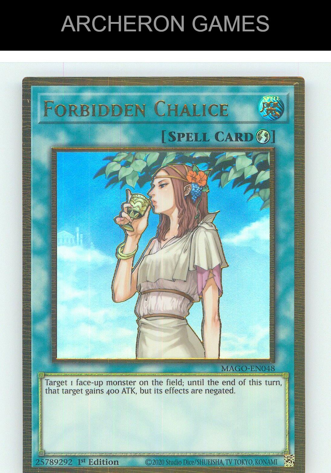 Forbidden Chalice Premium Gold Rare YUGIOH Card 1st Edition