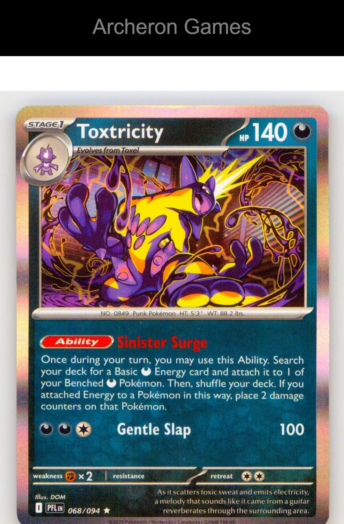 Pokemon Card Toxtricity PFL 068/094 R Phantasmal Flames Holo
