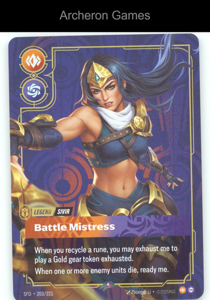 Sivir - Battle Mistress SFD 203/221 R  Card Spiritforged