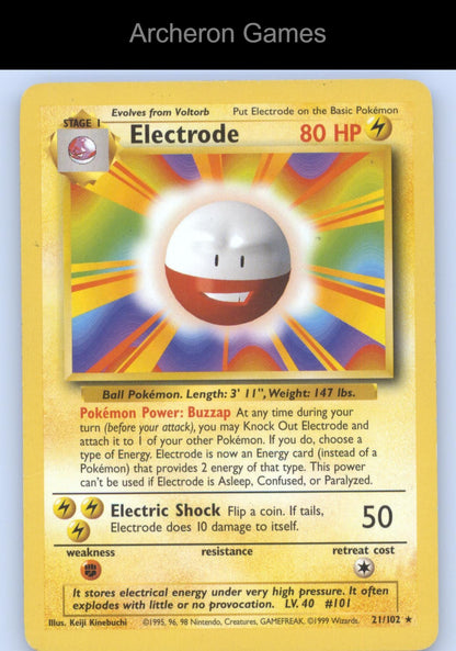 Pokemon Card Electrode BS 21/102 R Base Set Unlimited
