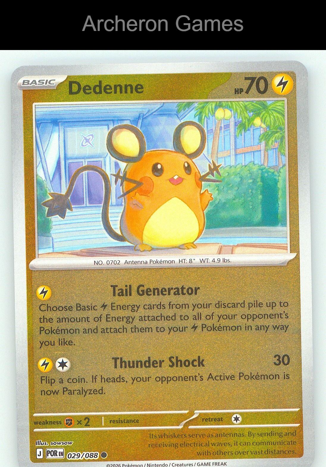 Pokemon Card Dedenne ME03 029/088 C Perfect Order Reverse Holo