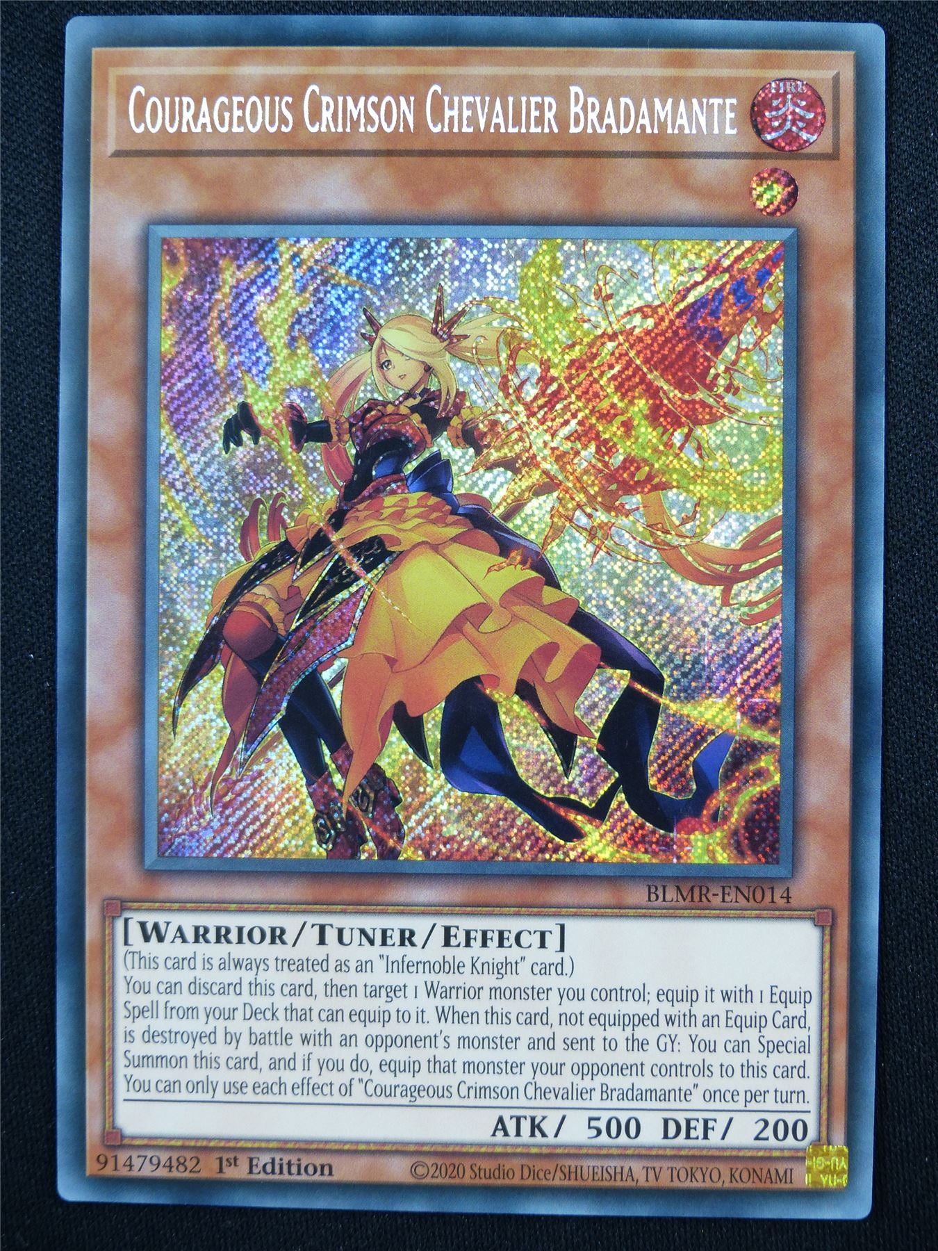 Courageous Crimson Chevalier Bradamante BLMR Secret Rare - 1st ed Yugioh Card #4IM