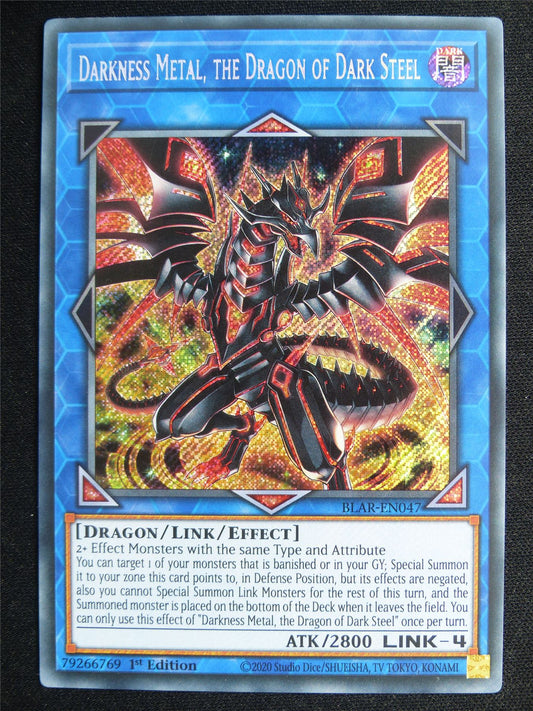 Darkness Metal the Dragon of Dark Steel BLAR Secret Rare - 1st ed Yugioh Card #4SM