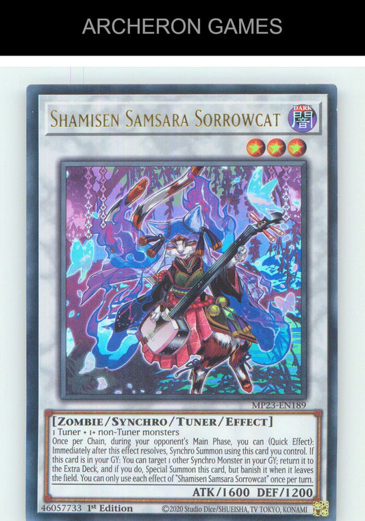 Shamisen Samsara Sorrowcat UR YUGIOH Card 1st Edition
