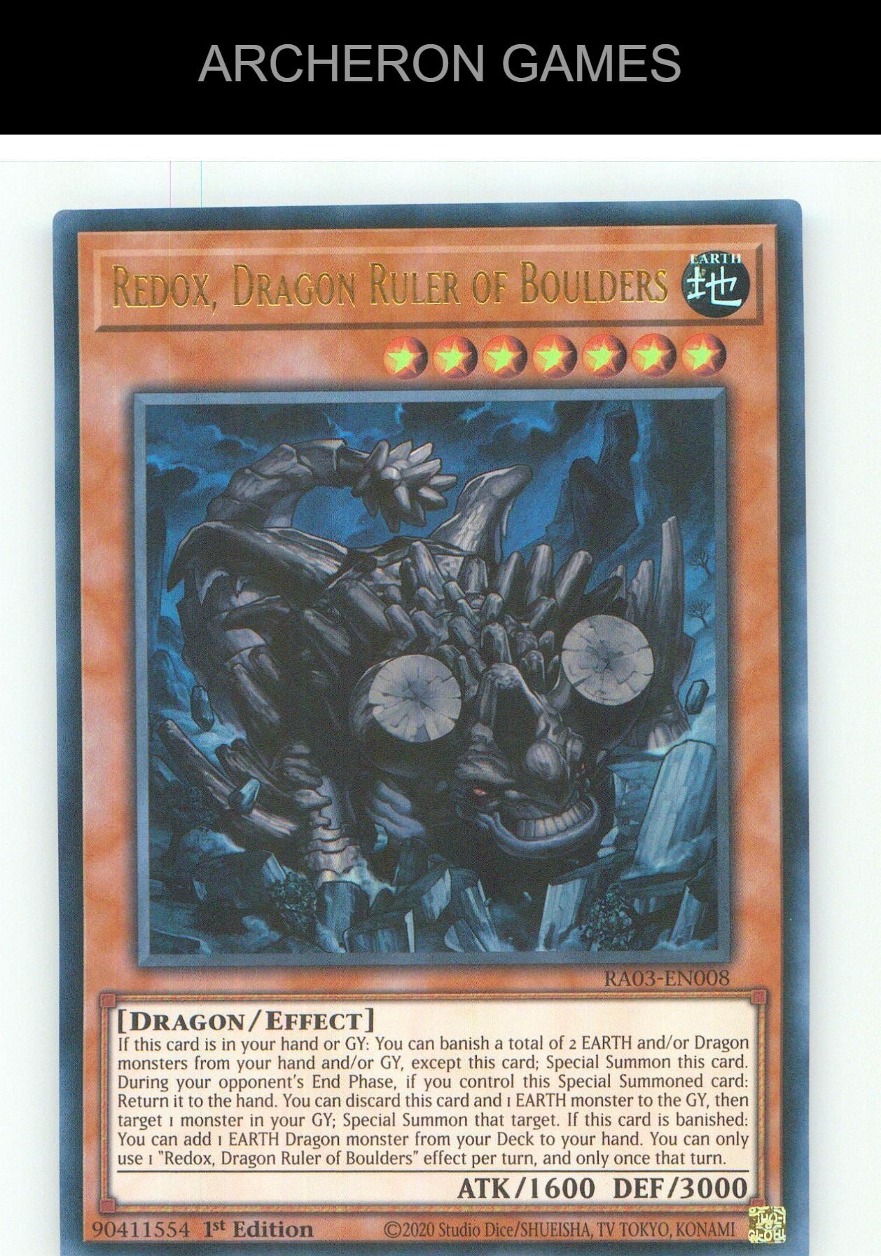 Redox, Dragon Ruler of Boulders (UR) UR YUGIOH Card 1st Edition
