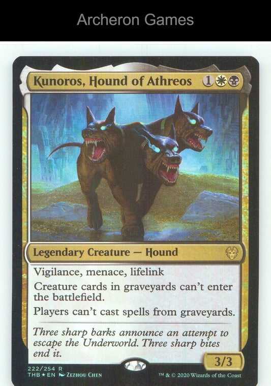 Kunoros, Hound of Athreos THB 222 R MTG Card NM/EX+ Foil