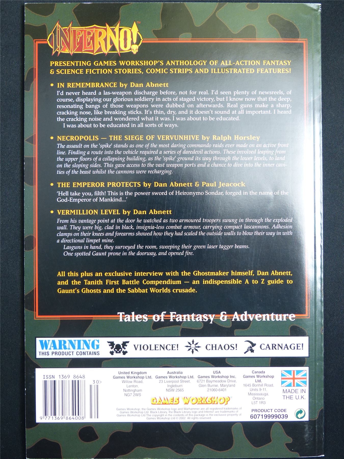 Inferno! Tales of Fantasy and Adventure #30 - Games Workshop Black Library Publication #1OG