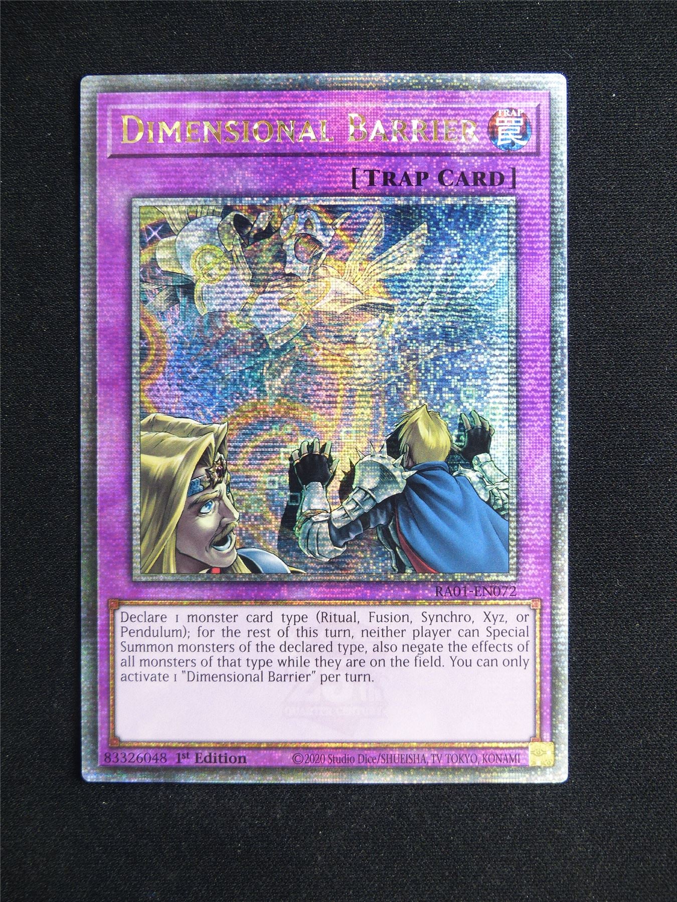 Dimensional Barrier RA01 Quarter Century Rare - 1st ed Yugioh Card #22Y