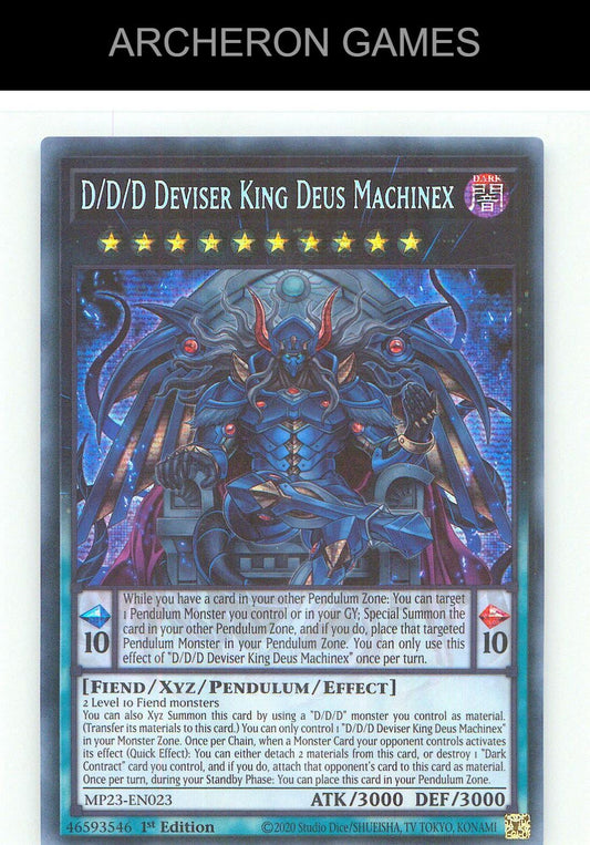 D/D/D Deviser King Deus Machinex Prismatic Secret Rare YUGIOH Card 1st Edition