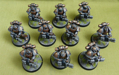MKIII Tactical Squad with Upgrades set of 10 painted - Iron Hands - Warhammer Horus Heresy #2M5
