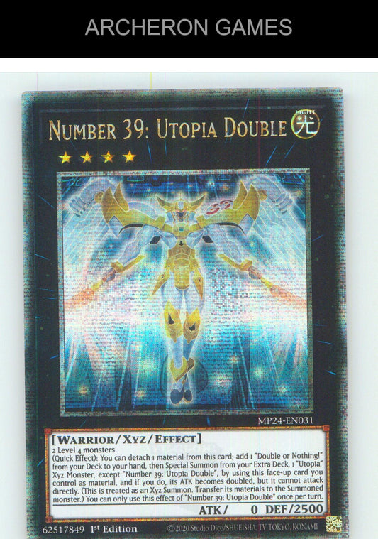 Number 39: Utopia Double (Quarter Century Secret Rare) YUGIOH Card 1st Edition