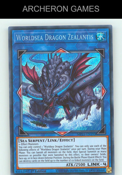Worldsea Dragon Zealantis SEC YUGIOH Card