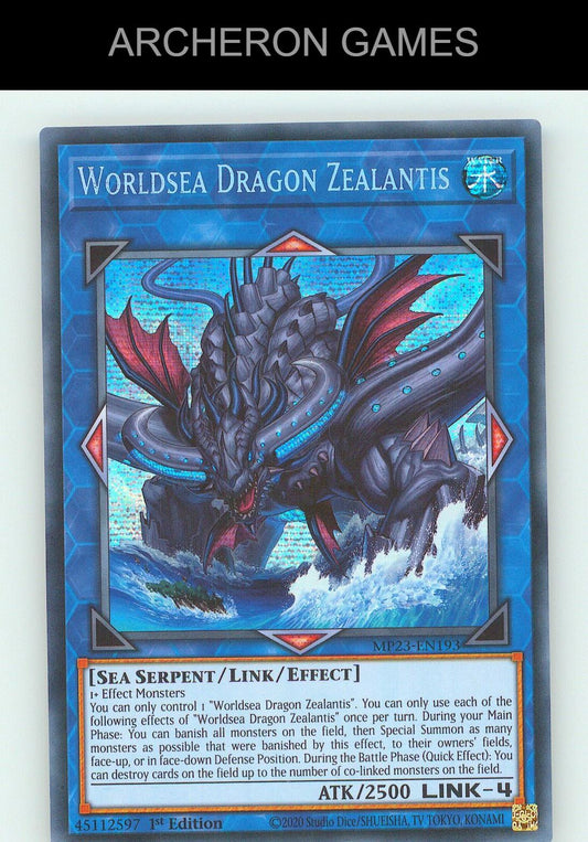 Worldsea Dragon Zealantis SEC YUGIOH Card