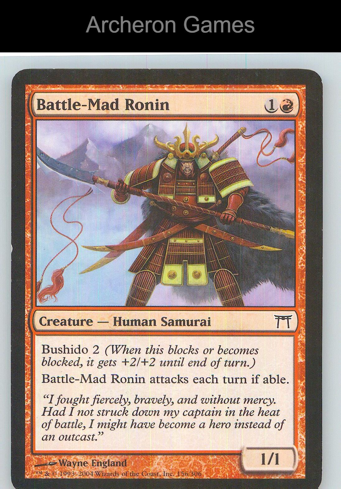 Battle-Mad Ronin CHK 156 C MTG Card NM/EX+