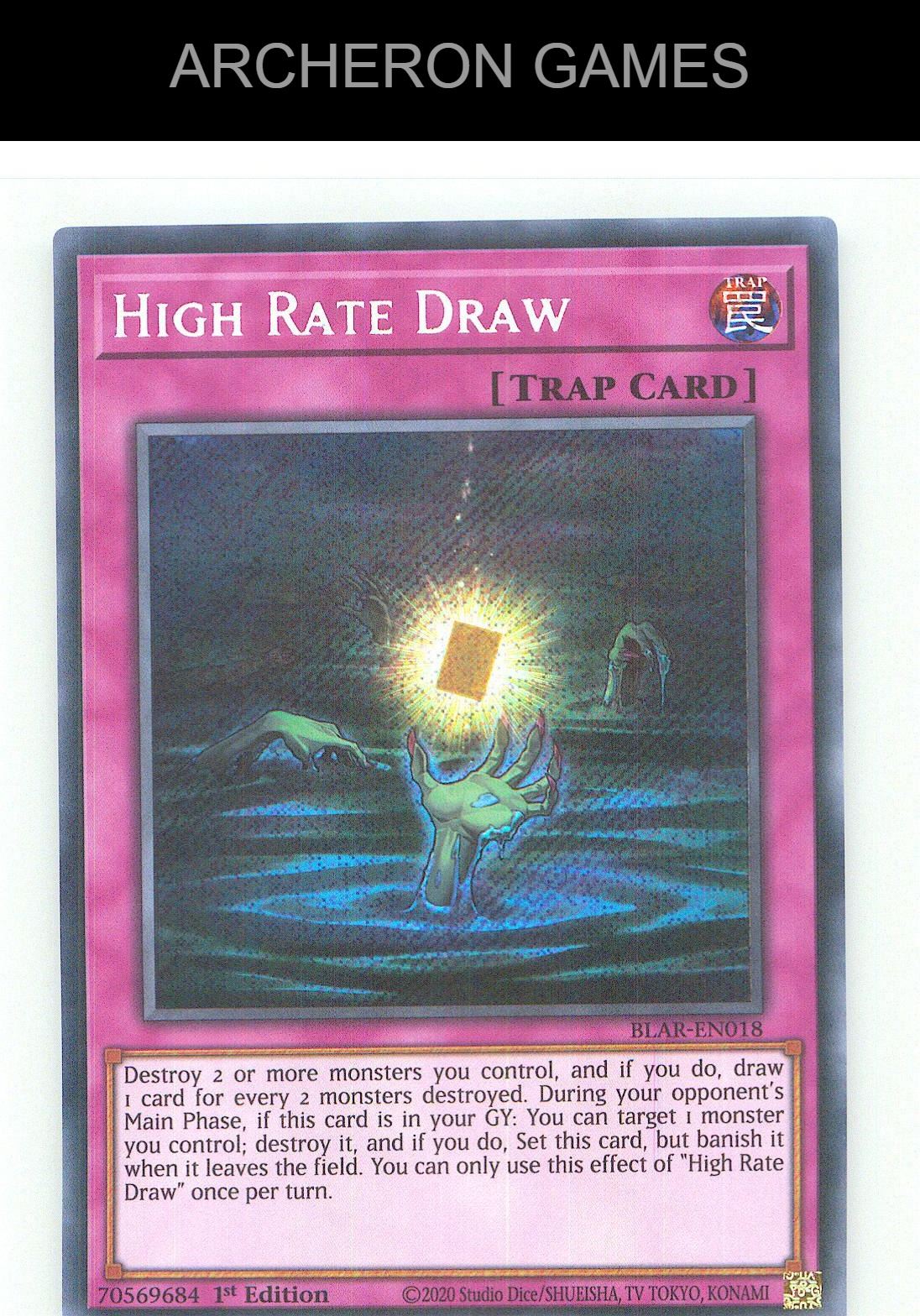 High Rate Draw SEC YUGIOH Card 1st Edition