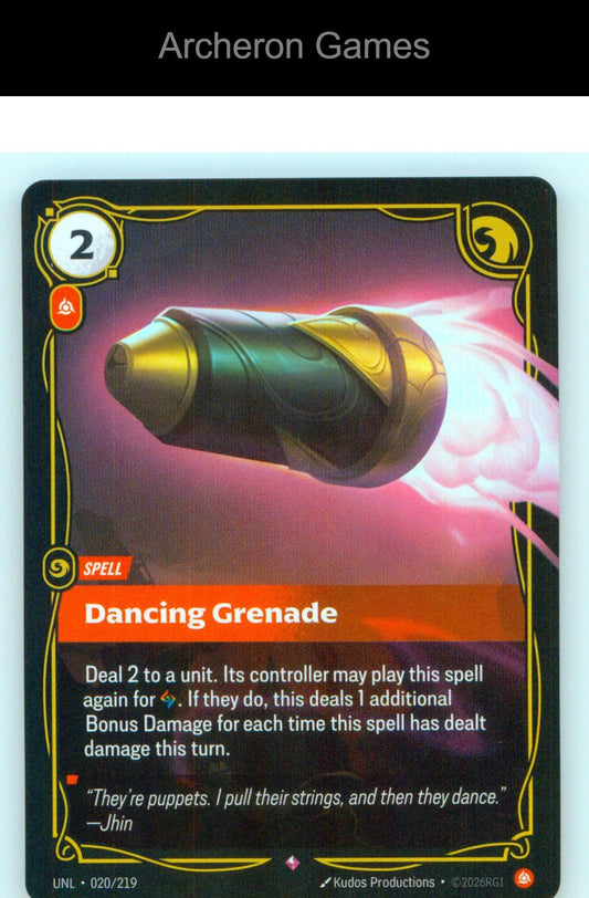 Dancing Grenade UNL 020/219 R Unleashed Riftbound Card