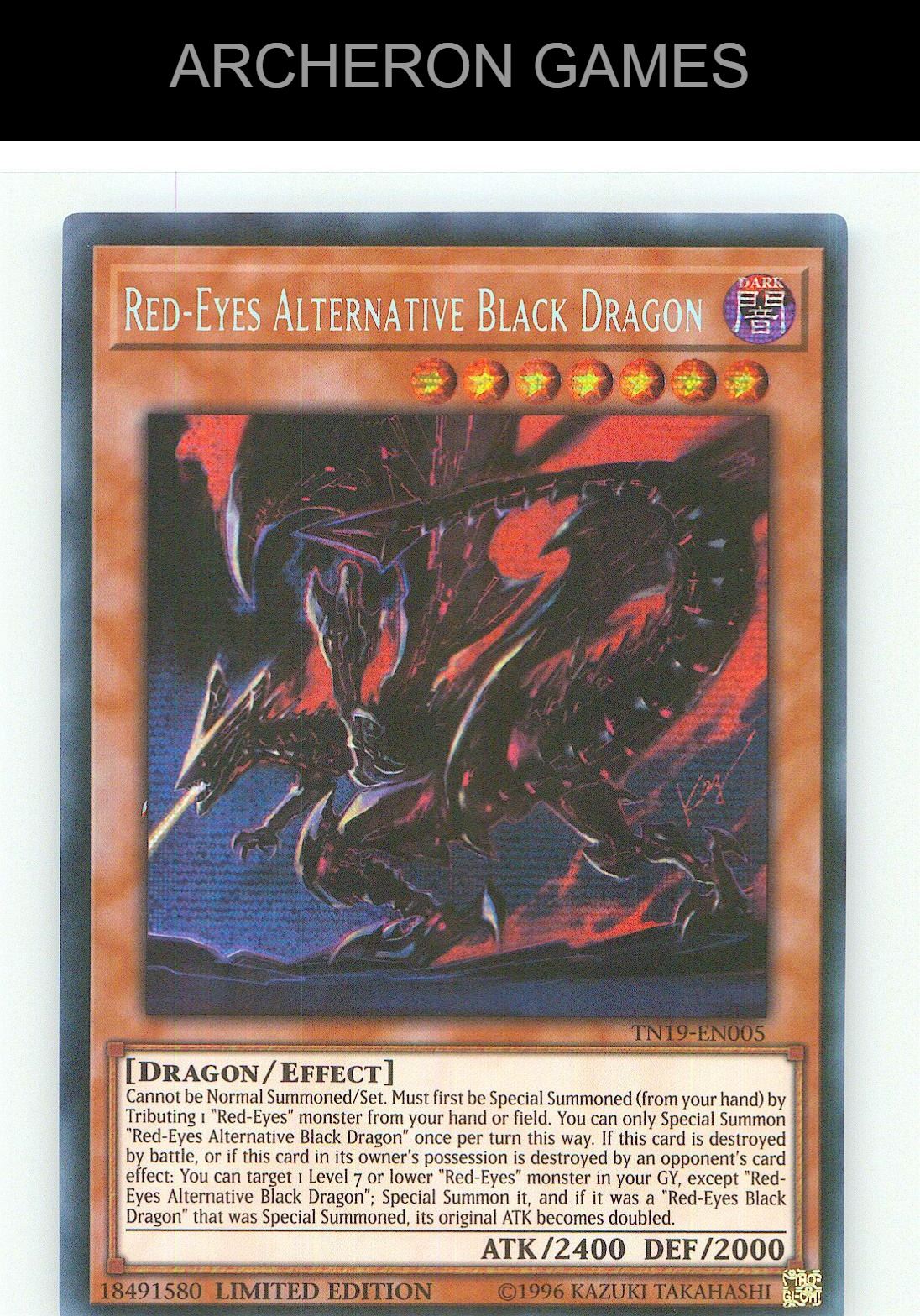 Red-Eyes Alternative Black Dragon Prismatic Secret Rare YUGIOH Card Limited
