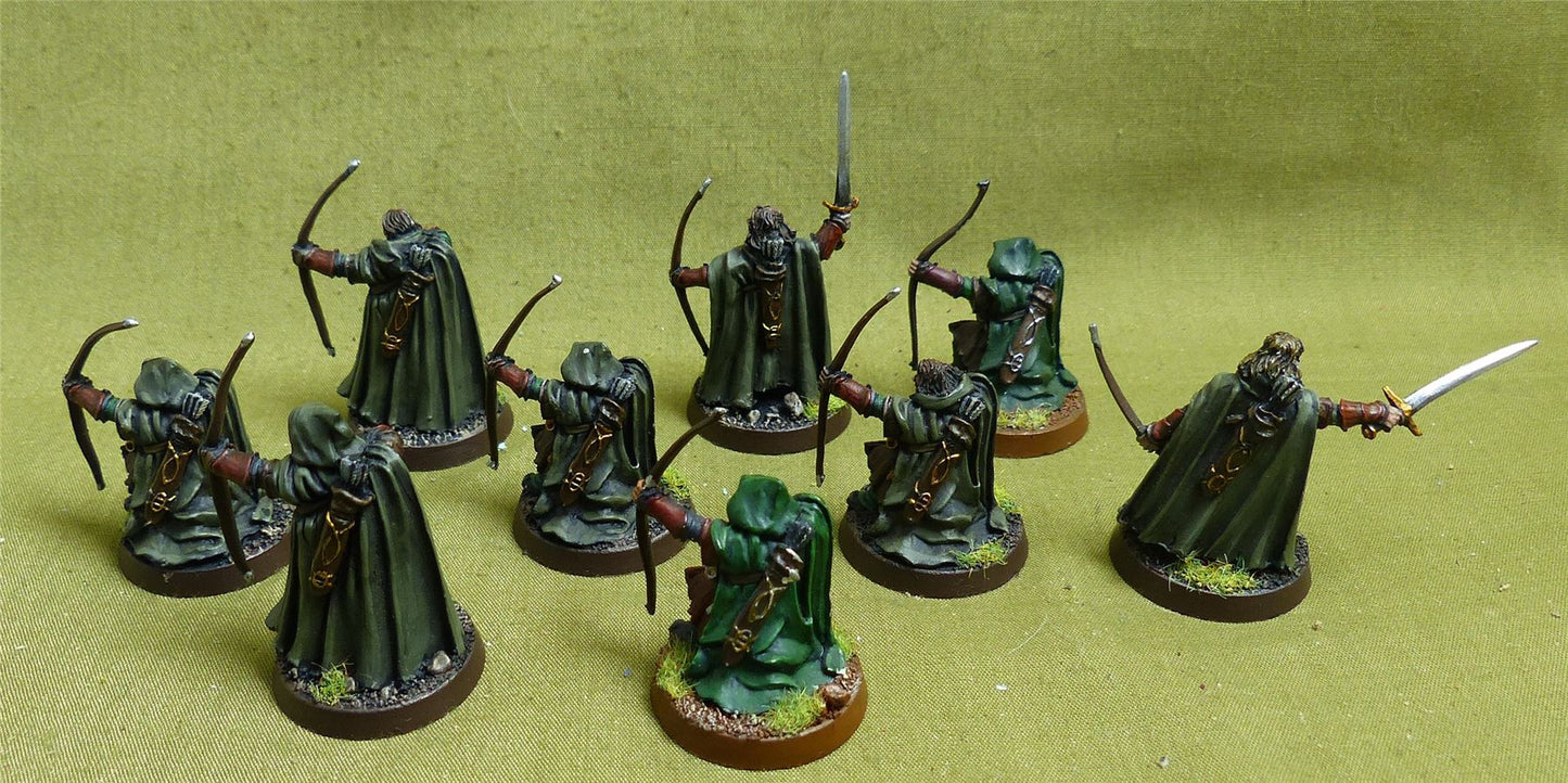Classic Metal Farimir's Rangers painted set of 9 OOP - Warhammer Middle-Earth #2EN