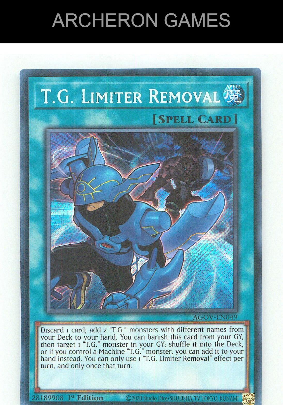 T.G. Limiter Removal SEC YUGIOH Card 1st Edition