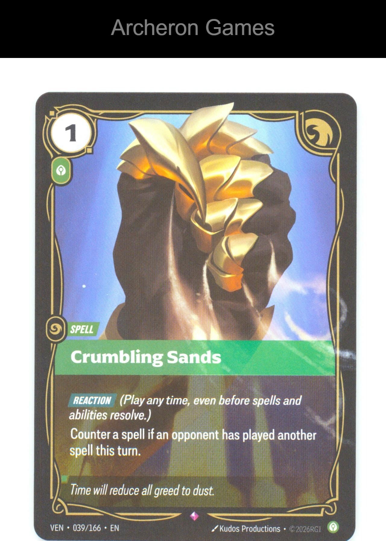 Crumbling Sands VEN 039/166 R Vendetta Riftbound Card Foil