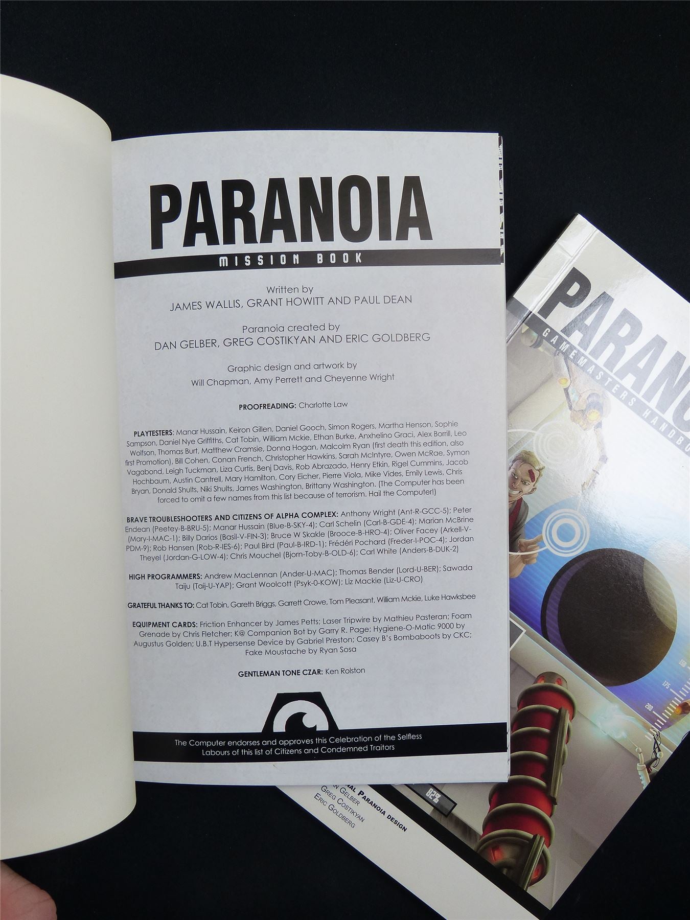 Paranoia Mission & Gamemaster Hand Books - Roleplay Book Softback #2VZ