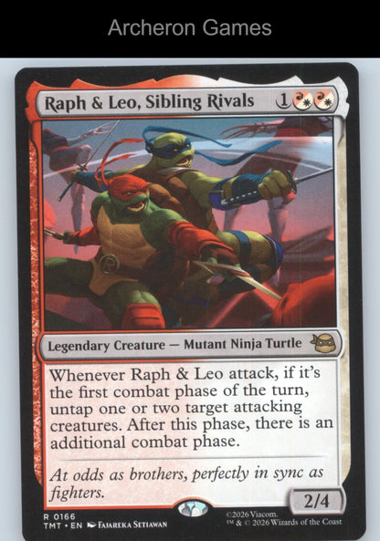 Raph & Leo, Sibling Rivals TMT 0166 R MTG Card Teenage Mutant Ninja Turtles