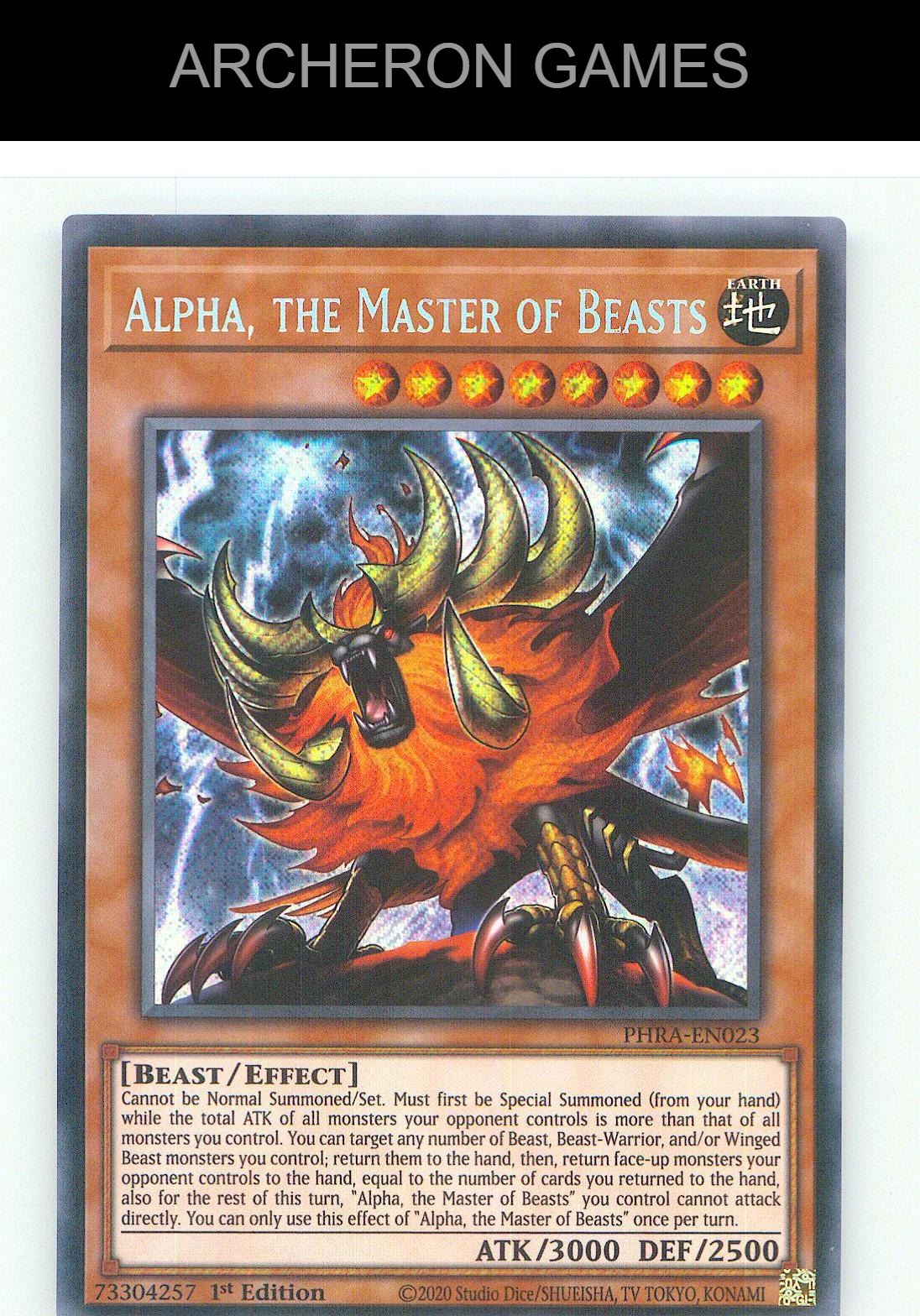 Alpha, the Master of Beasts SEC YUGIOH Card 1st Edition
