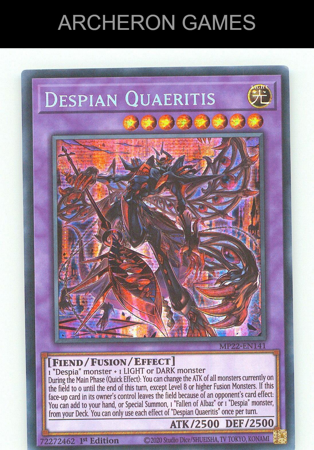 Despian Quaeritis SEC YUGIOH Card