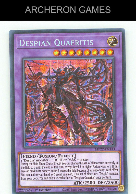 Despian Quaeritis SEC YUGIOH Card