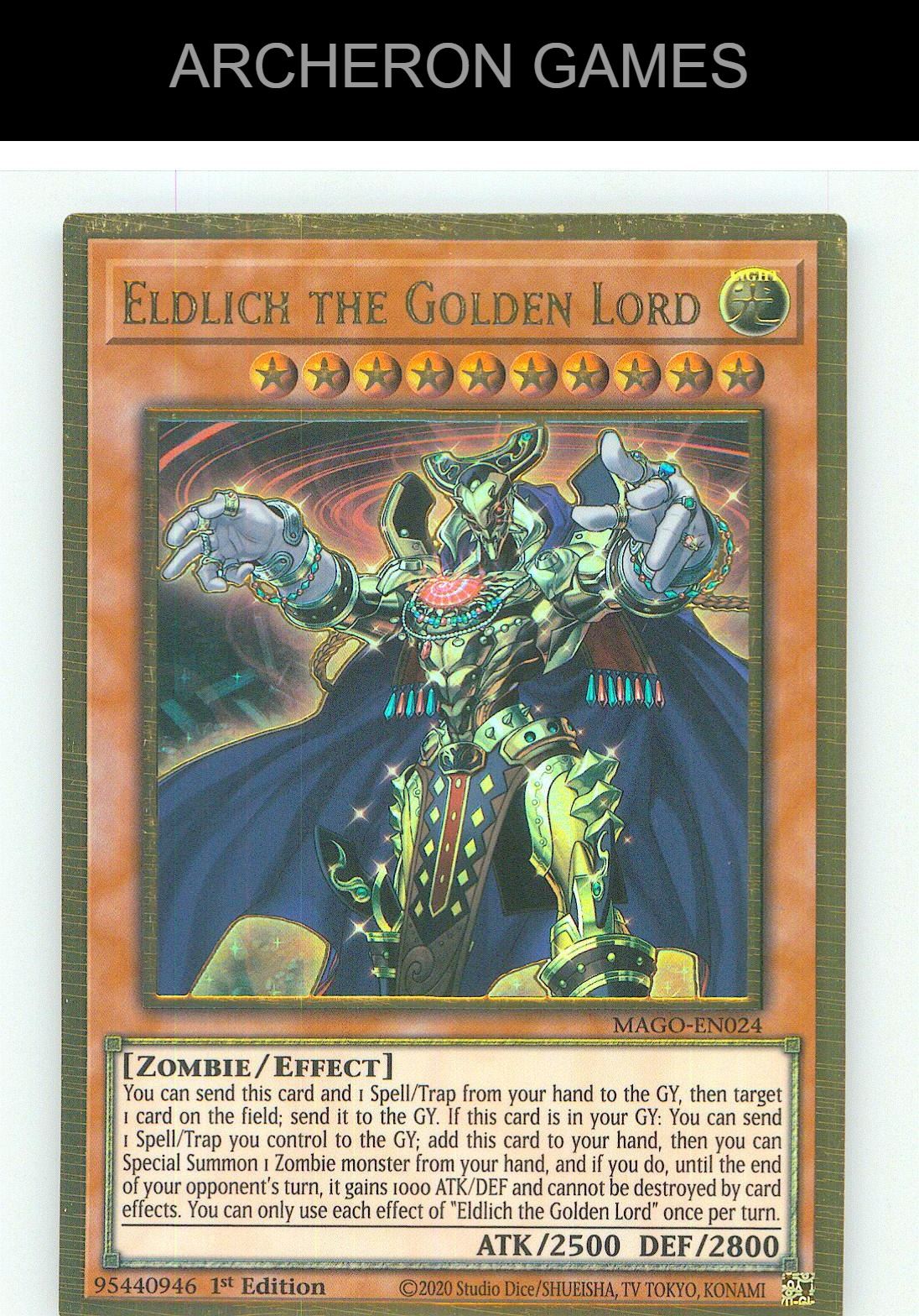 Eldlich the Golden Lord Premium Gold Rare YUGIOH Card 1st Edition