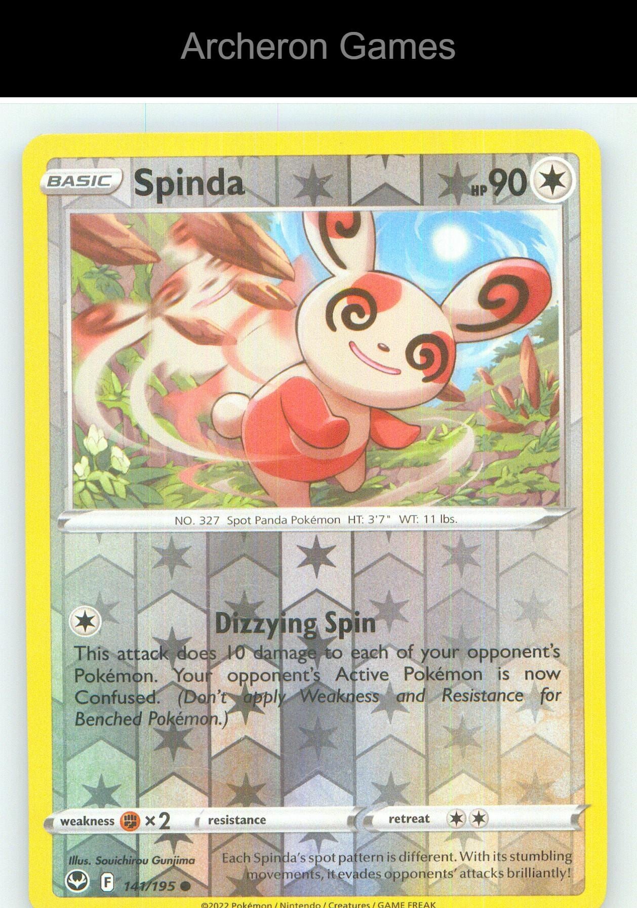Pokemon Card Spinda SIT 141/195 C Silver Tempest Reverse Holo