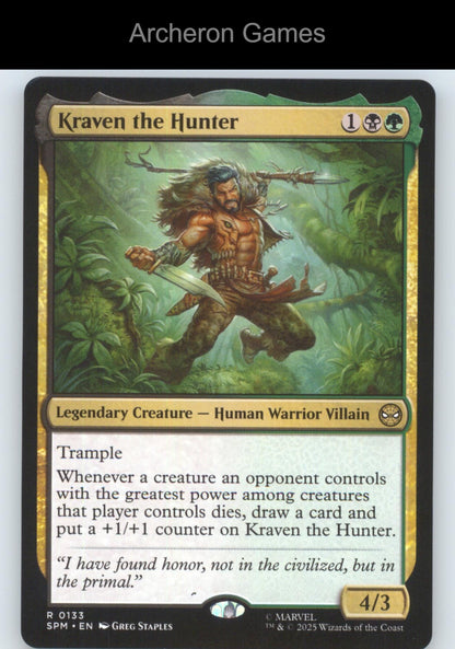 Kraven the Hunter 133 R MTG Card Marvel's Spider-Man