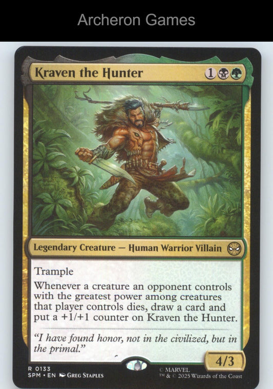 Kraven the Hunter 133 R MTG Card Marvel's Spider-Man