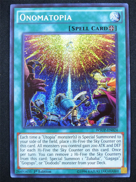 Onomatopia WSUP Secret Rare - 1st ed Yugioh Card #1B1