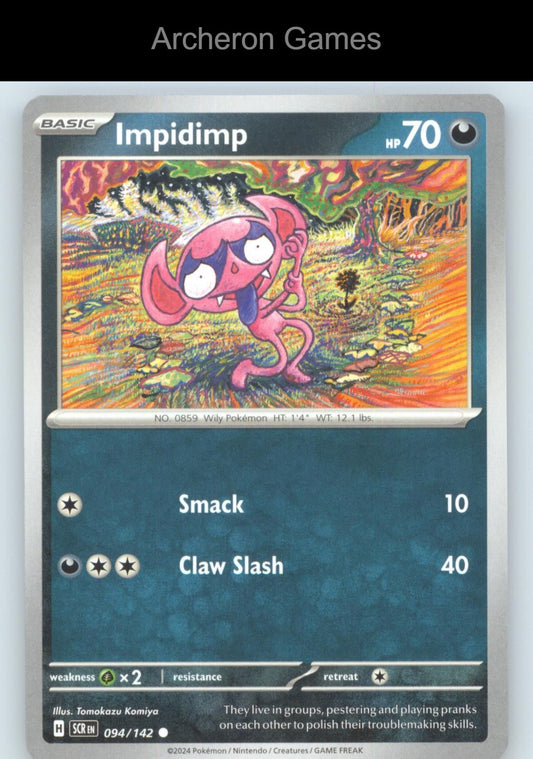 Pokemon Card Impidimp SCR 94/142 C Stellar Crown