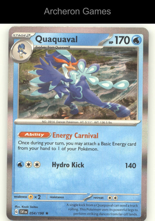 Pokemon Card Quaquaval SVI 054/198 R Scarlet & Violet Holo