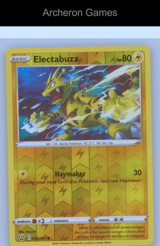 Pokemon Card Electabuzz BST 044/163 C Battle Styles Reverse Holo